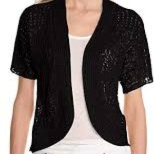 Leo & Nicole Ladies' Open Weave Shrug-Black NWT
